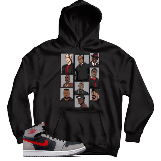 Jordan 1 Black Fire Red Cement hoodie