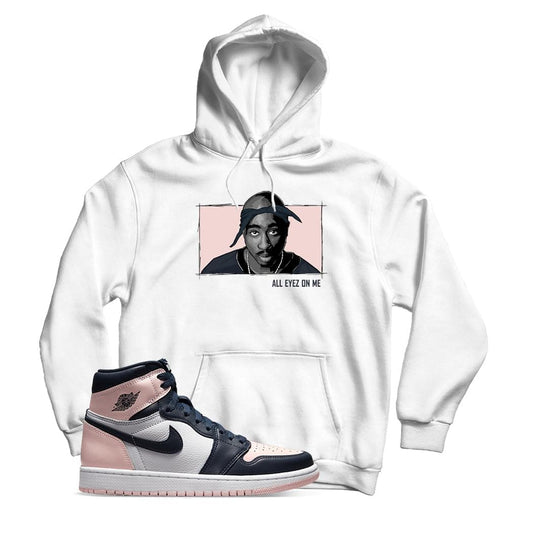 2 Pac Hoodie Match Jordan 1 Bubble Gum (White)