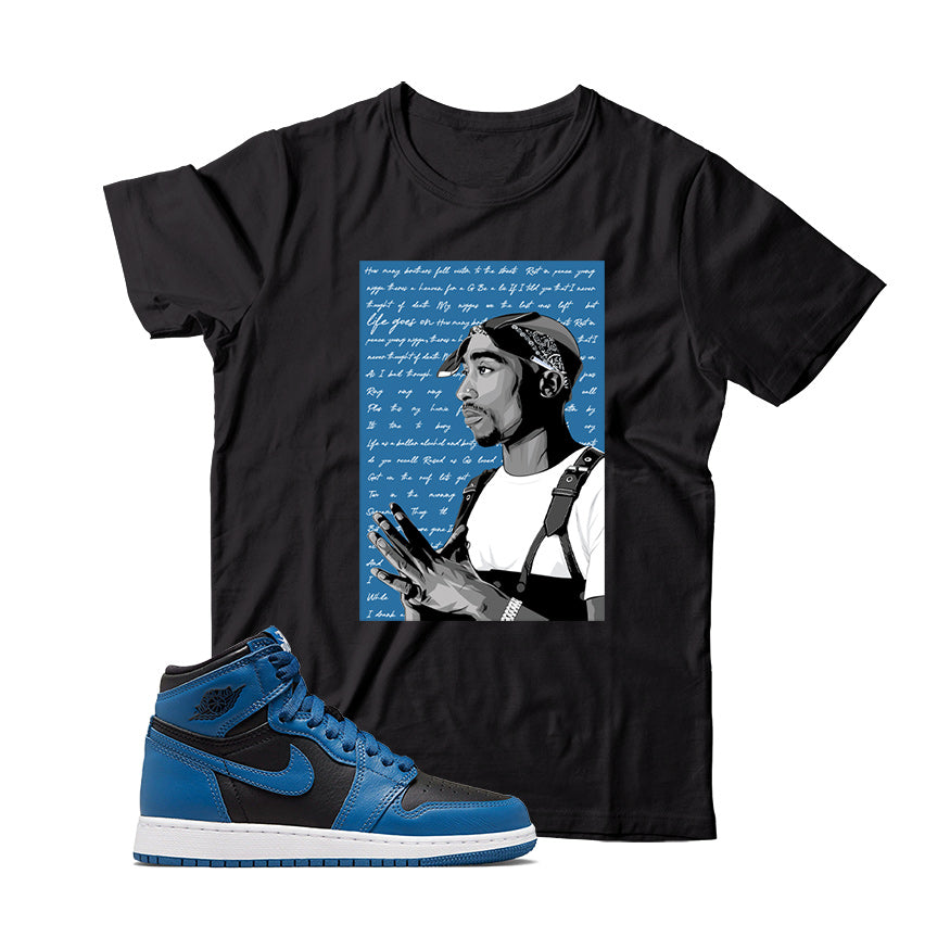 Jordan 1 Dark Marina Blue shirt