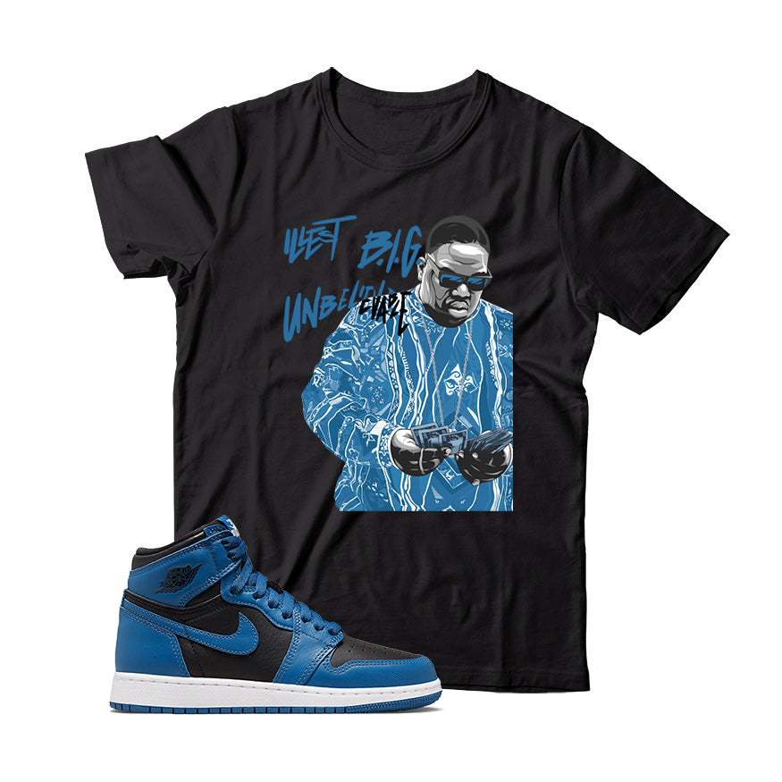 Jordan 1 Dark Marina Blue shirt