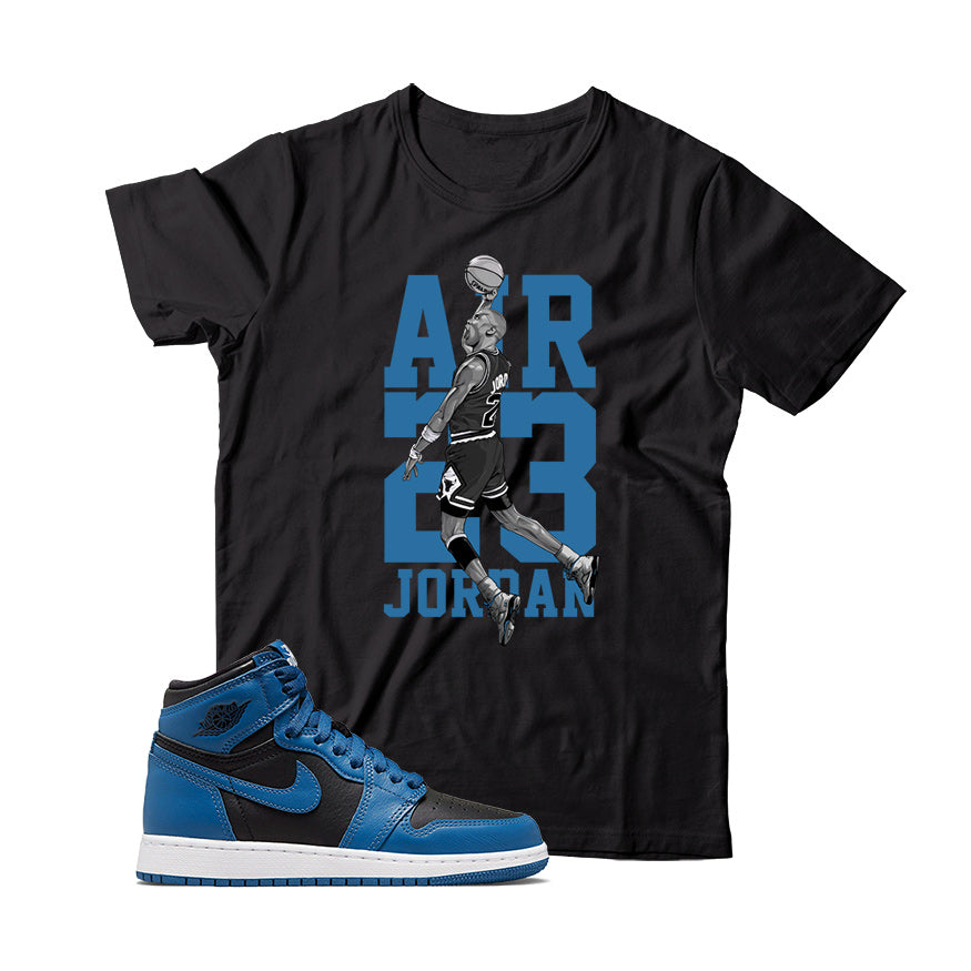 Jordan 1 Dark Marina Blue shirt