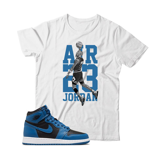 Jordan 1 Dark Marina Blue shirt