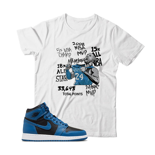 Jordan 1 Dark Marina Blue shirt