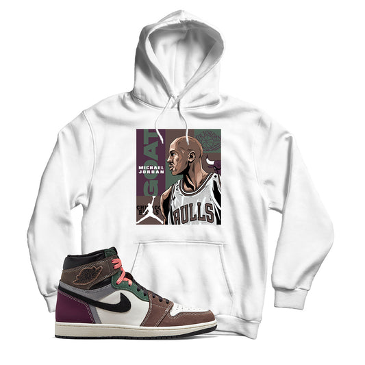 MJ(2) Hoodie Match Jordan 1 Hand Crafted (White)