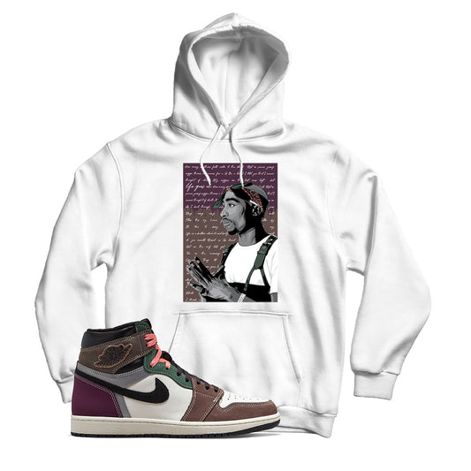 2 Pac(2) Hoodie Match Jordan 1 Hand Crafted (White)