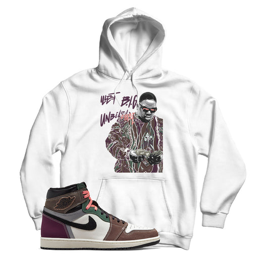 Biggie Hoodie Match Jordan 1 Hand Crafted (White)