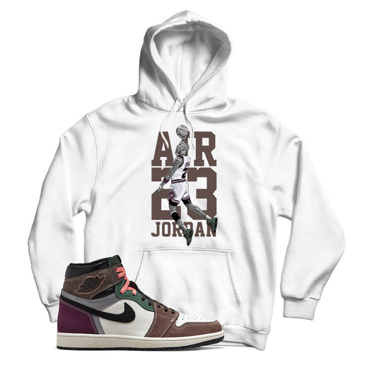 MJ Hoodie Match Jordan 1 Hand Crafted (White)