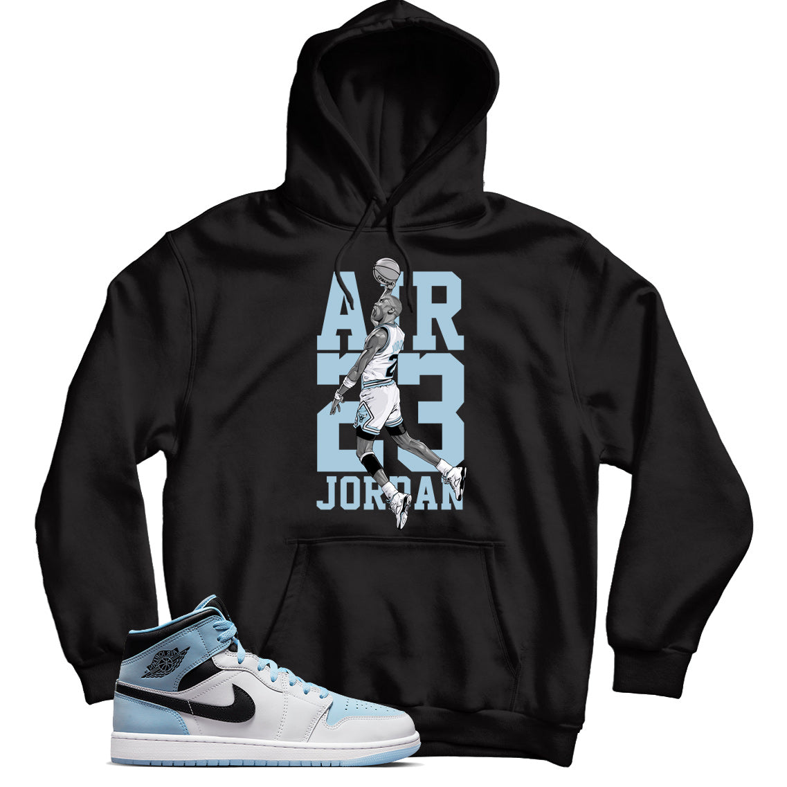 hoodie match Air Jordan 1 Mid SE Ice Blue