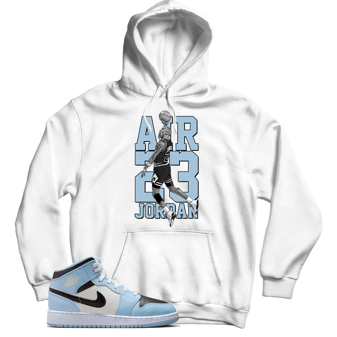 Jordan 1 Ice Blue hoodie