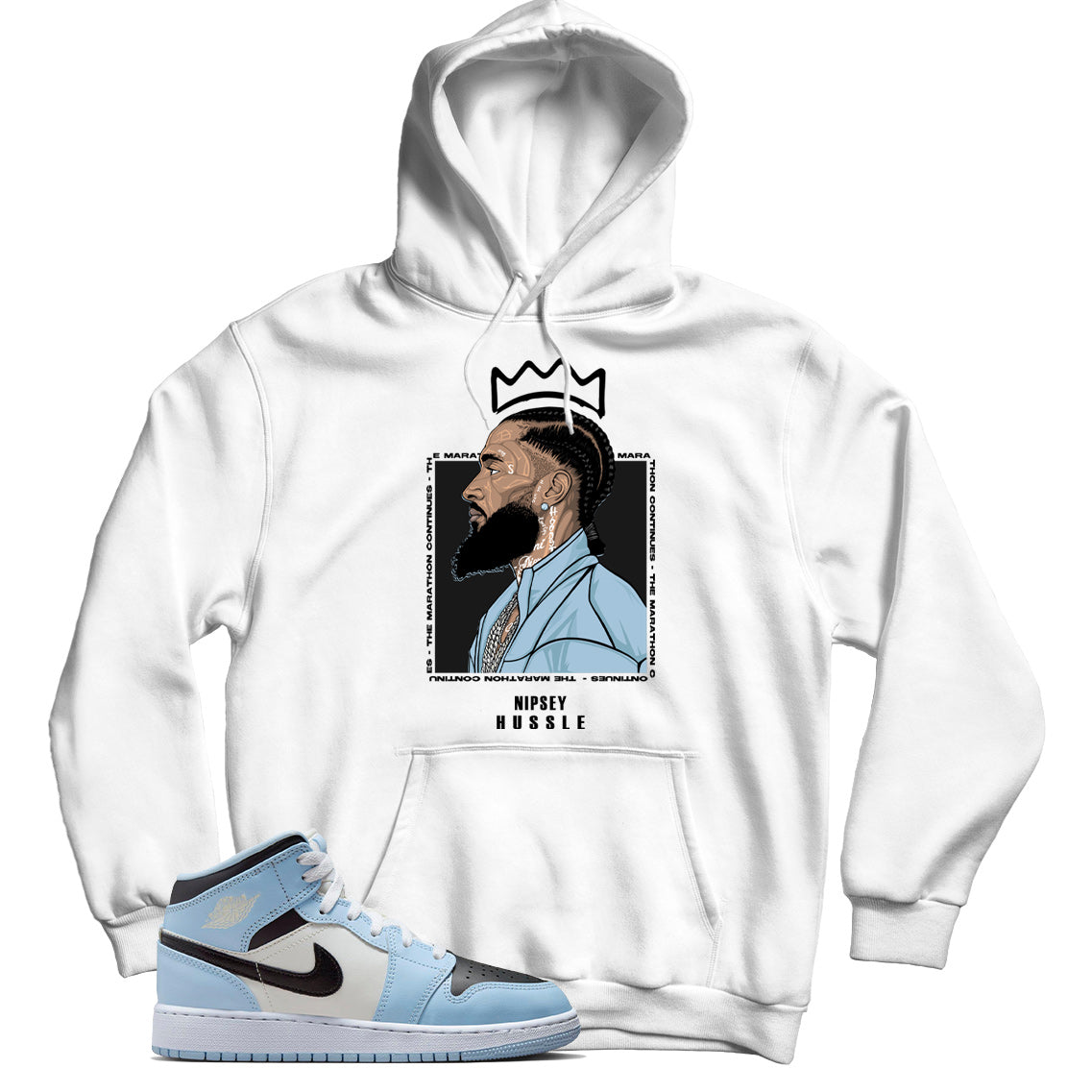 Jordan 1 Ice Blue hoodie