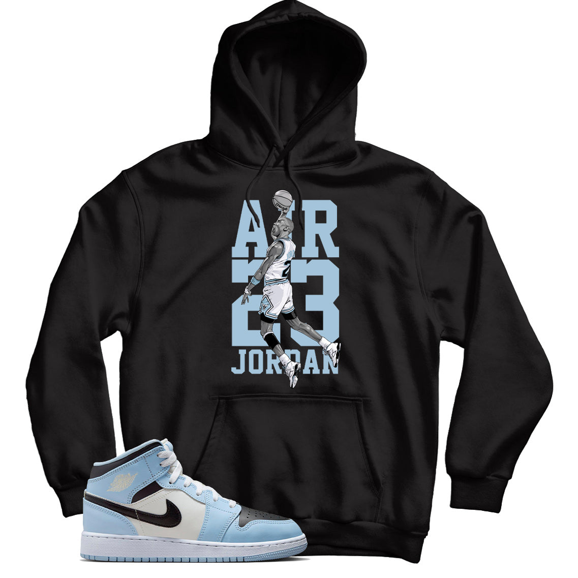 Jordan 1 Ice Blue hoodie