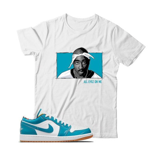 2 Pac Shirt Match Jordan 1 Low Barcelona (White)