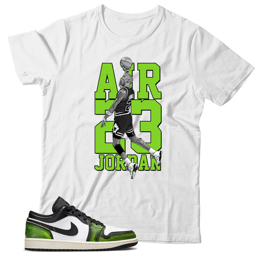 Jordan Low Electric Green shirt