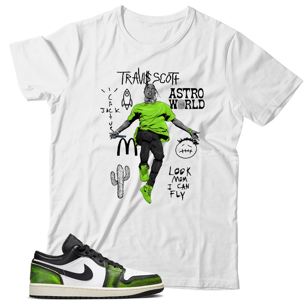 Travis T-Shirt Match Jordan 1 Low Electric Green – Shirt Match Kicks