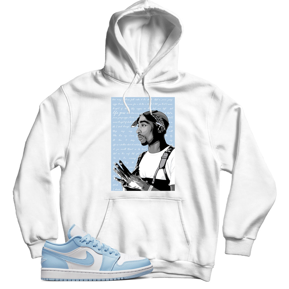 Jordan 1 Low Ice Blue hoodie