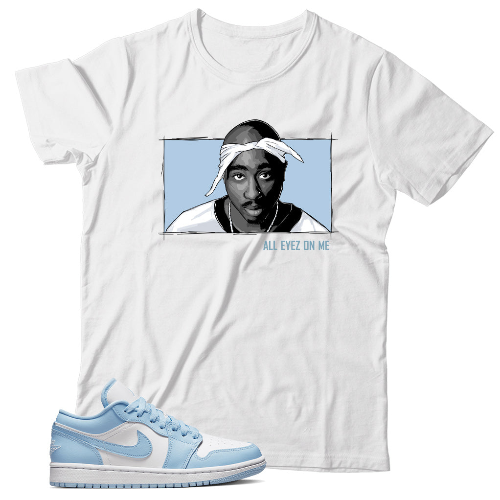 Jordan 1 Low Ice Blue shirt