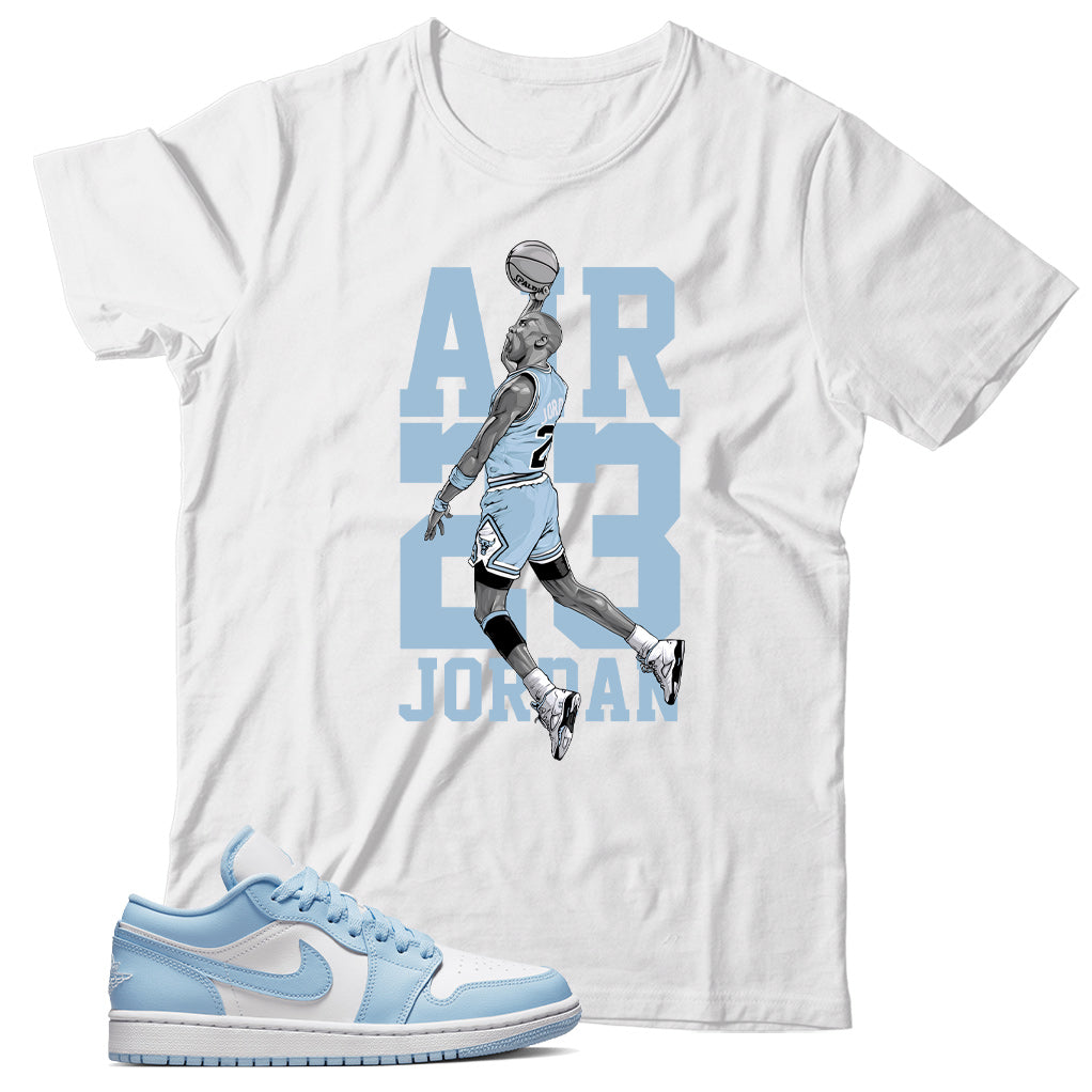 Jordan 1 Low Ice Blue shirt