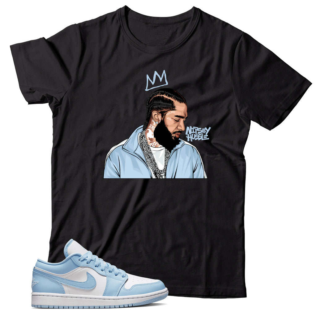 Jordan 1 Low Ice Blue shirt