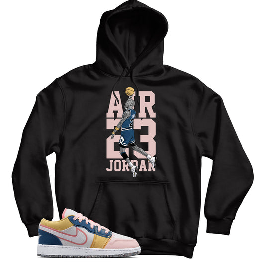 Hoodie Match Jordan 1 Low Multi-Color Canvas