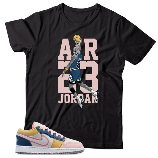 T-Shirt Match Jordan 1 Low Multi-Color Canvas