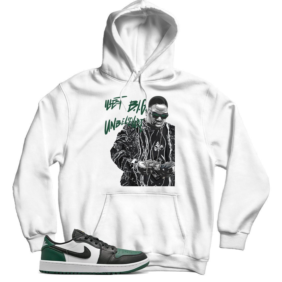 Jordan 1 Low Golf Noble Green hoodie