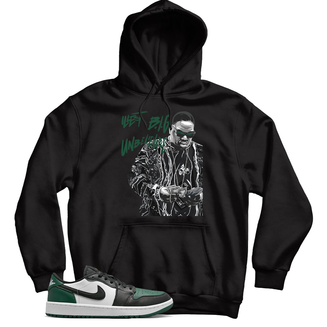 Jordan 1 Low Golf Noble Green hoodie