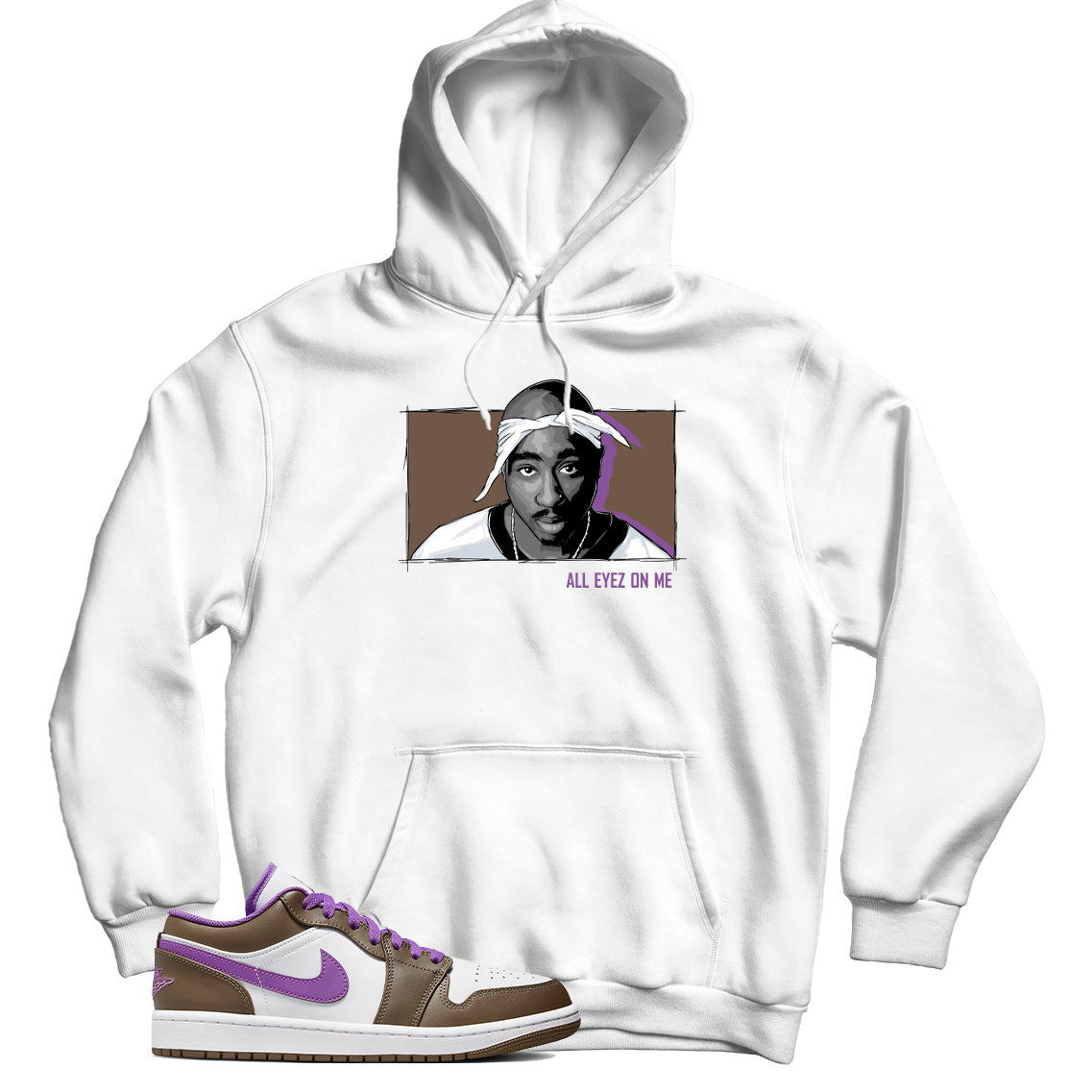 Hoodie Match Jordan 1 Low Purple Mocha