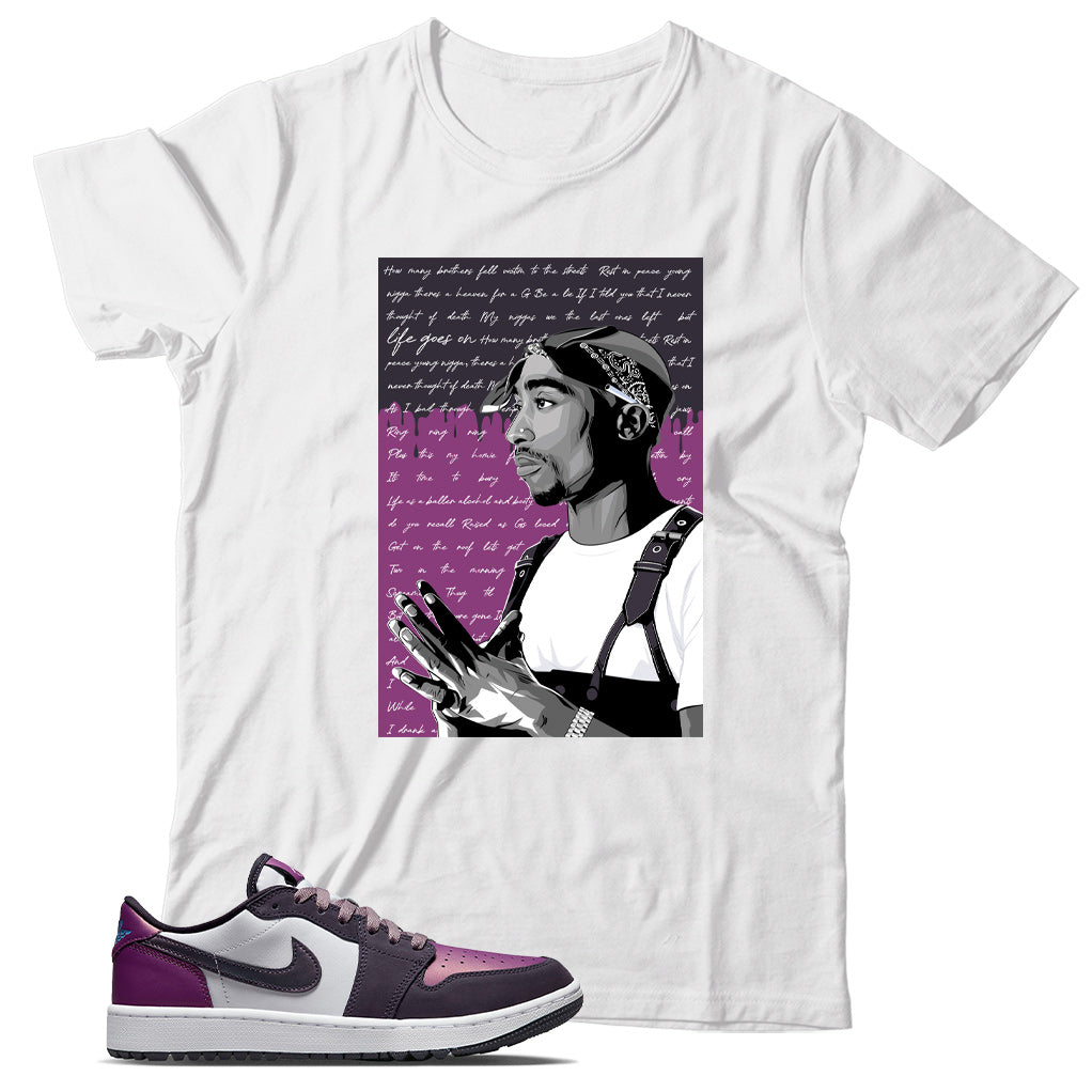 Jordan 1 Low Golf Purple Smoke shirt