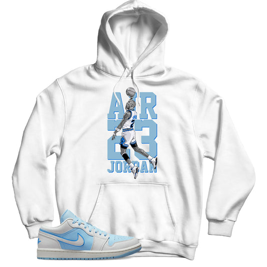 Jordan 1 Low Reverse Ice Blue hoodie
