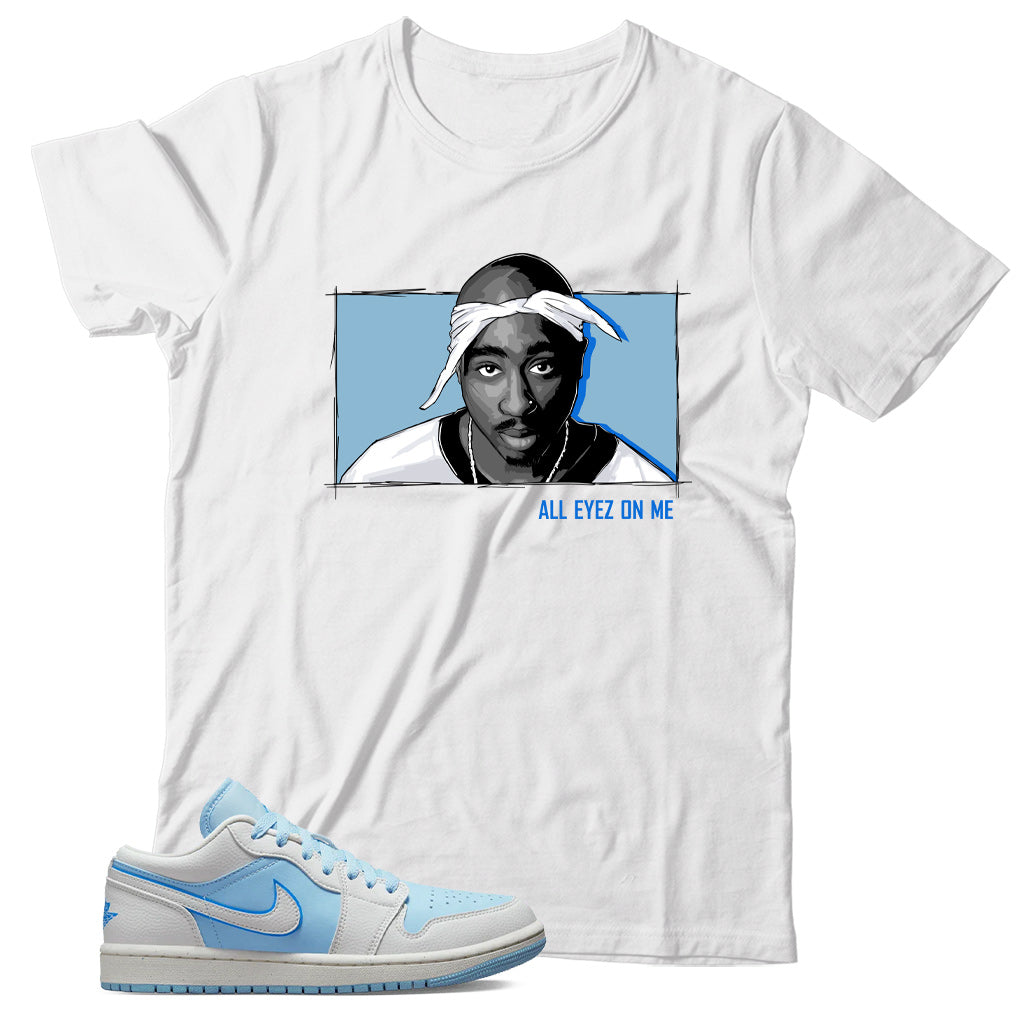 Jordan 1 Low Reverse Ice Blue shirt