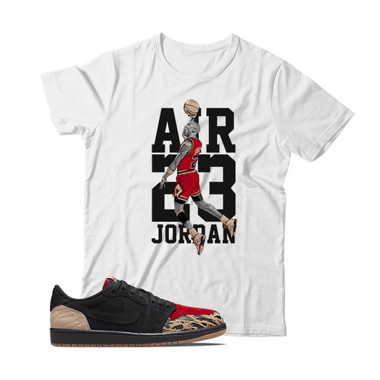MJ Shirt Match Jordan 1 Low SoleFly (White)