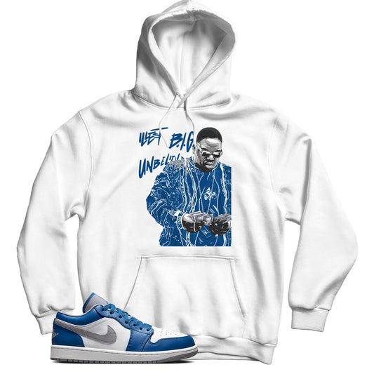 Jordan 1 Low True Blue hoodie