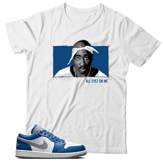 Jordan 1 Low True Blue shirt