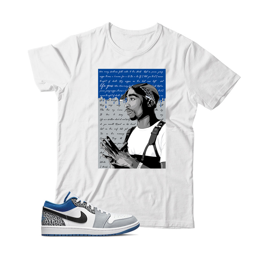 Jordan 1 Low True Blue t shirt