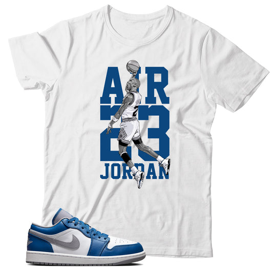 Jordan 1 Low True Blue shirt