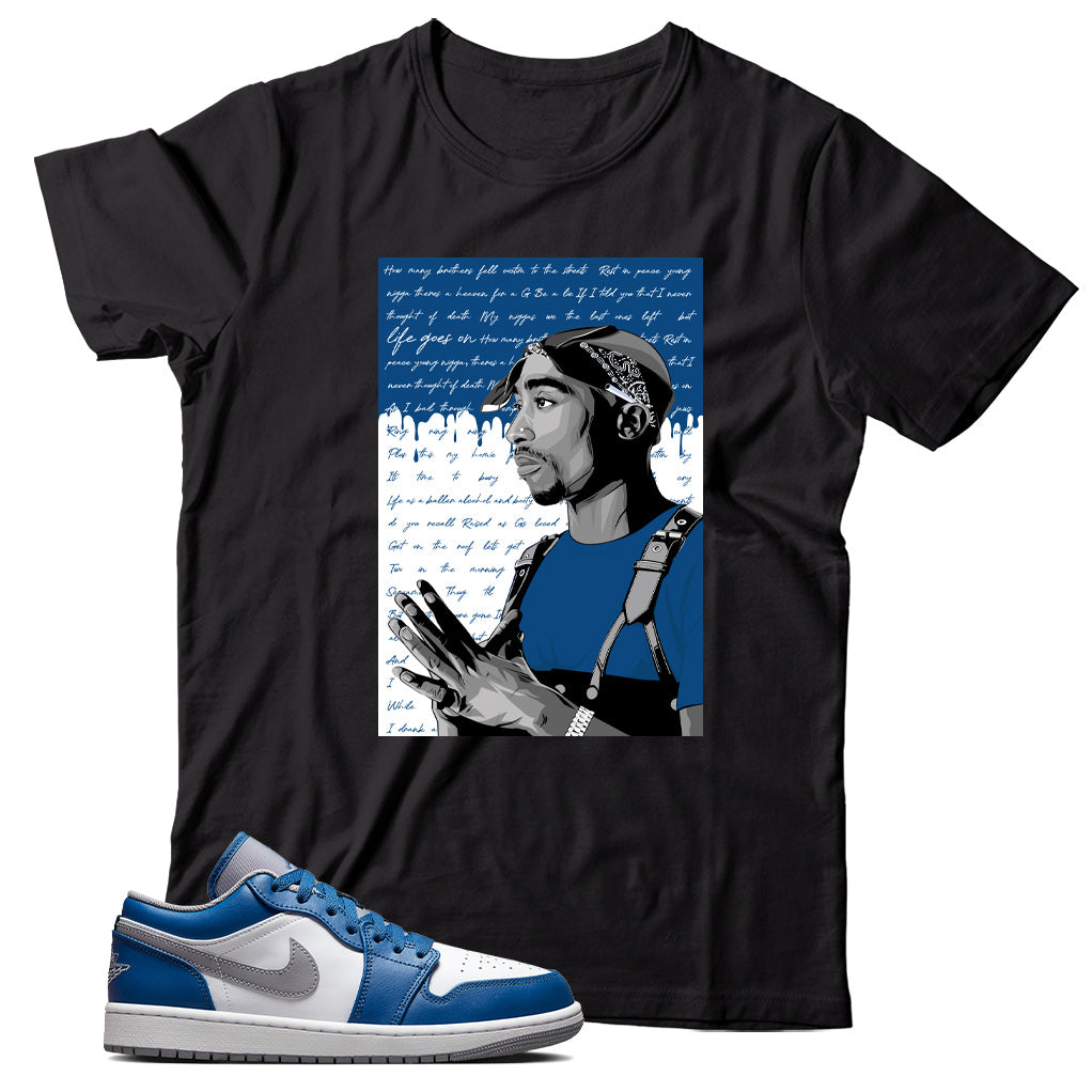 Jordan 1 Low True Blue shirt