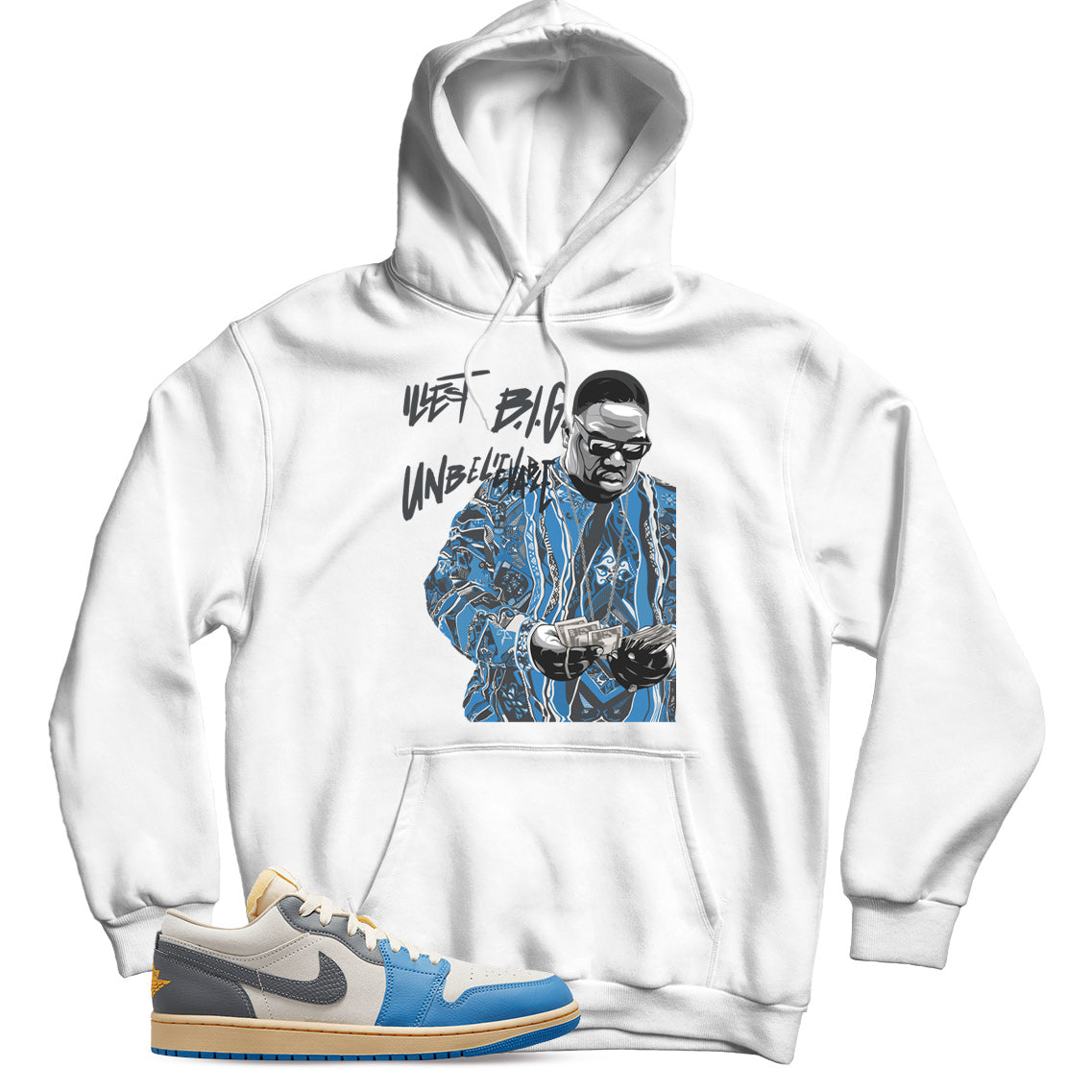 Jordan 1 Low Vintage UNC Grey Hoodie