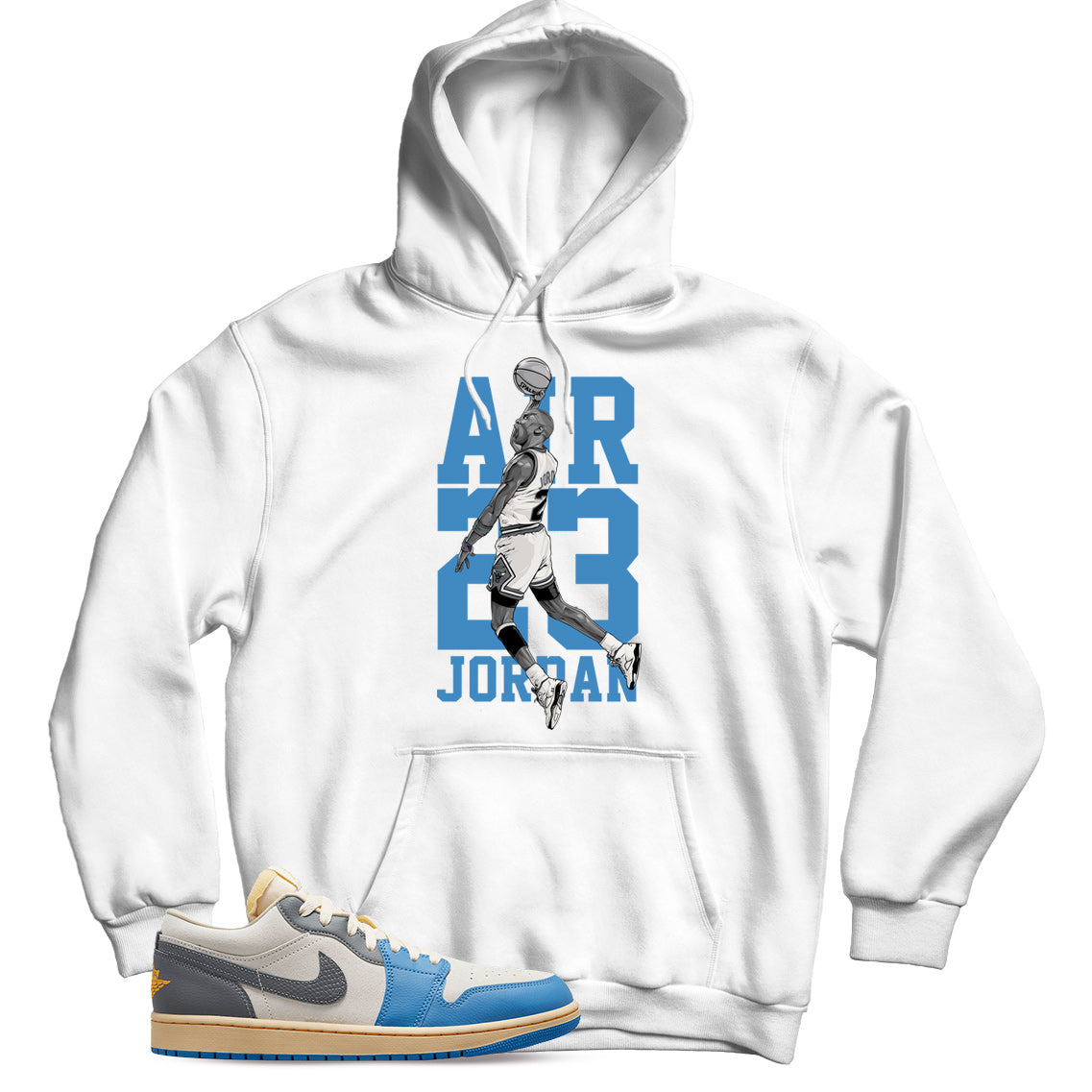 Jordan 1 Low Vintage UNC Grey Hoodie