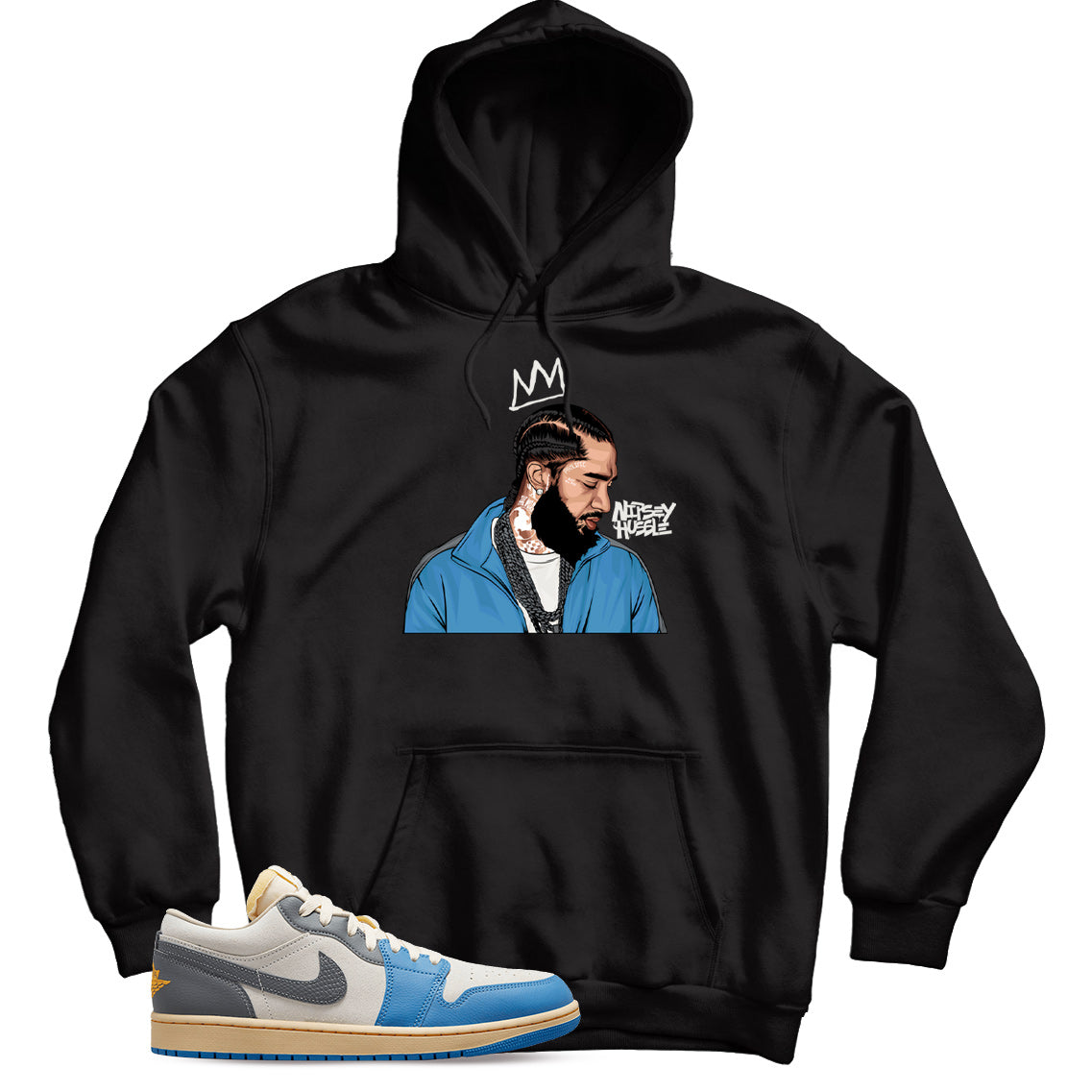 Jordan 1 Low Vintage UNC Grey Hoodie