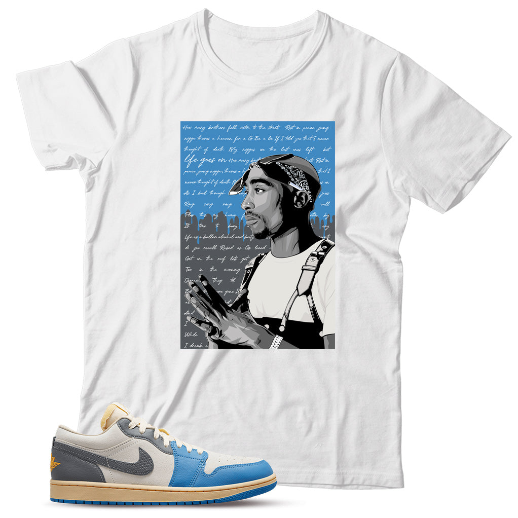 Jordan 1 Low Vintage UNC Grey Shirt