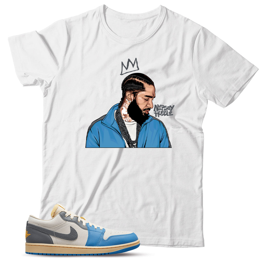 Jordan 1 Low Vintage UNC Grey Shirt