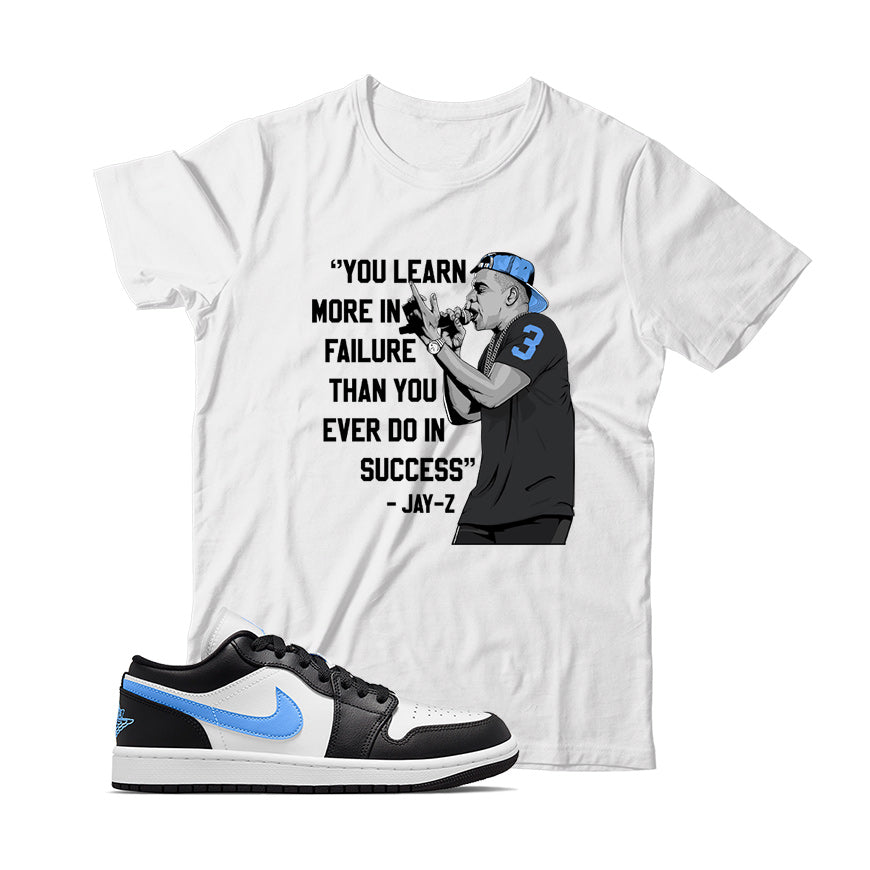 JZ T-Shirt Match Jordan 1 Low University Blue (White)