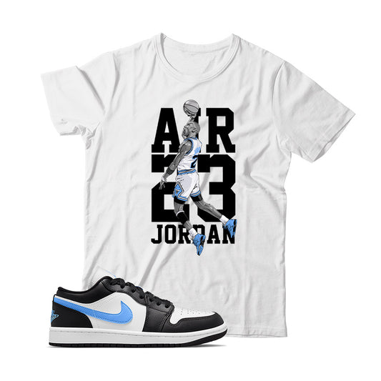 MJ T-Shirt Match Jordan 1 Low University Blue (White)