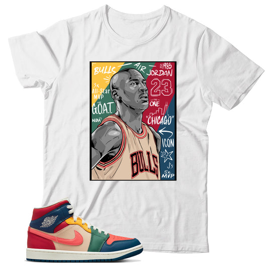 Jordan 1 Multi Color shirt