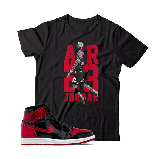 MJ T-Shirt Match Jordan 1 Patent Bred (Black)