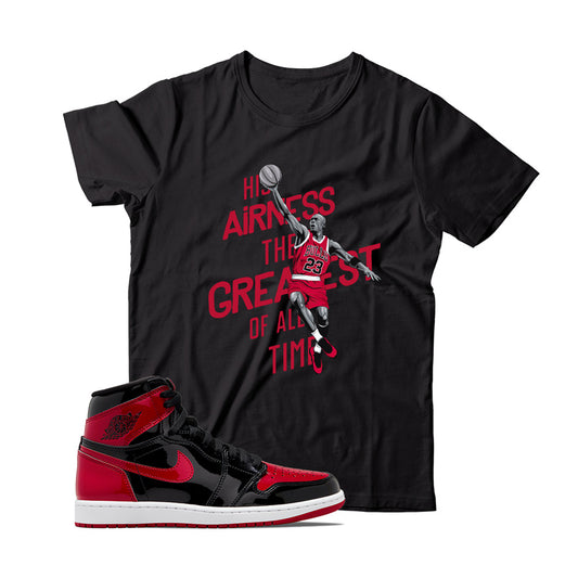 MJ(3) T-Shirt Match Jordan 1 Patent Bred (Black)