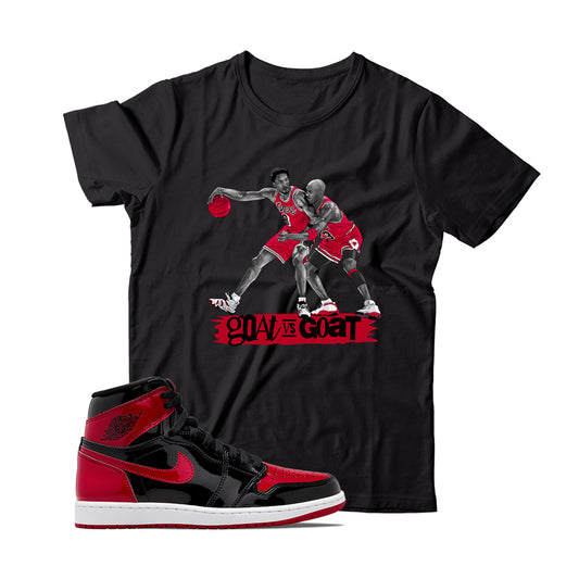 KB(2) T-Shirt Match Jordan 1 Patent Bred (Black)