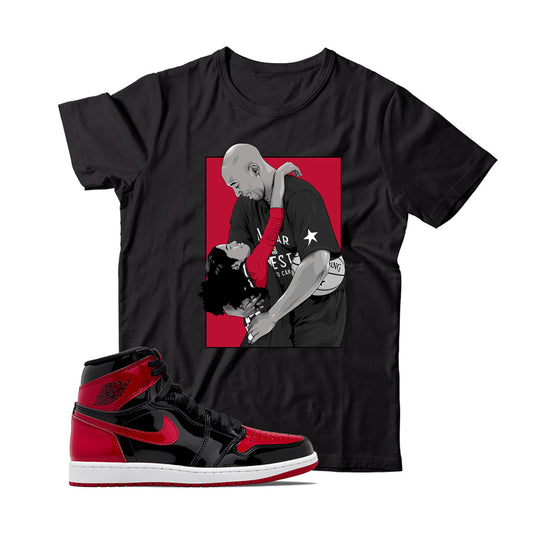 KB(3) T-Shirt Match Jordan 1 Patent Bred (Black)