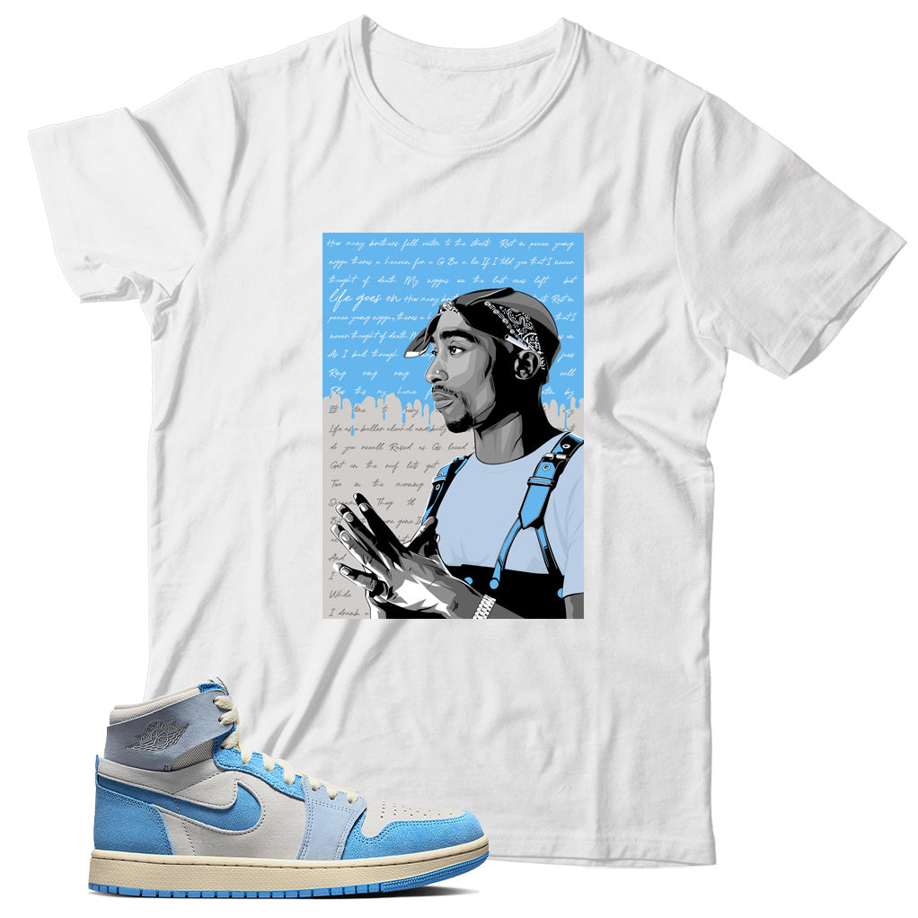 Jordan 1 Phantom University Blue shirt