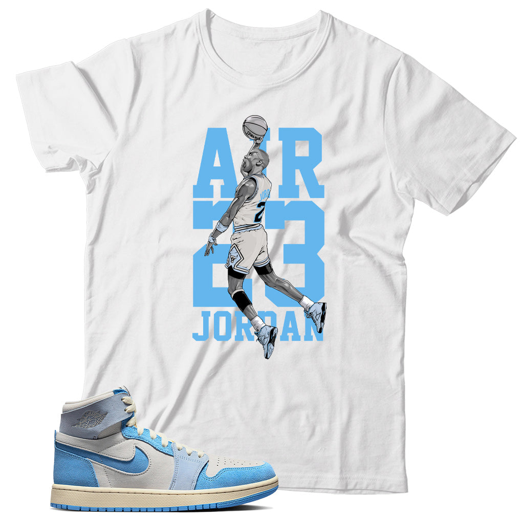 Jordan 1 Phantom University Blue shirt